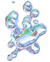Abstract holographic crumbled foil shape. It can be used in print and web design