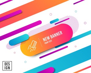 Credit card line icon. Payment sign. Finance symbol. Diagonal abstract banner. Linear credit card icon. Geometric line shapes. Vector