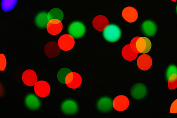 Colorful defocused lights on dark background