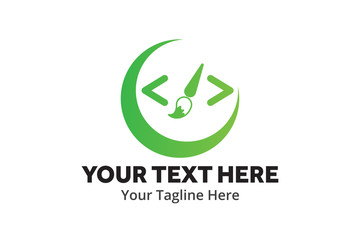 unique web developer simple logo creative design in flat style with color . web designer logo creative design for identity and community