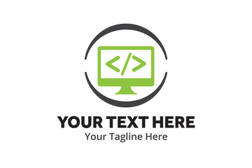 unique web developer simple logo creative design in flat style with color . web designer logo creative design for identity and community