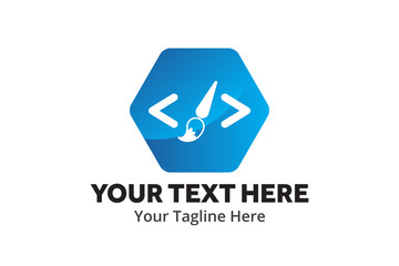 unique web developer simple logo creative design in flat style with color . web designer logo creative design for identity and community