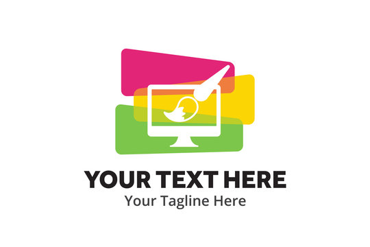 unique web developer simple logo creative design in flat style with color . web designer logo creative design for identity and community