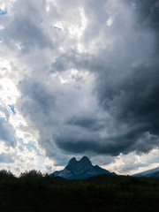 The storm is approaching. Image to the El Pedraforca massif, Catalonia, Spain.