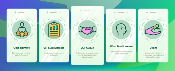 Head Hunting Service Linear Vector Onboarding Mobile App Page Screen. Head Hunting, Recruitment, Employment Building Successful Career. Hiring Process Collection. HR Management Illustrations