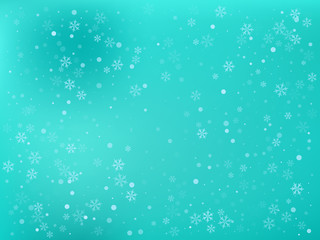 Winter blue background with snowflakes. Vector illustration. Chr