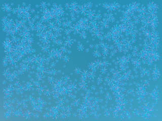 Winter blue background with snowflakes. Vector illustration. Chr