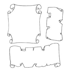 ripped scrolls  with shadows and empty space for your text