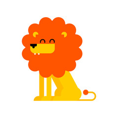 Lion cartoon isolated. Cute Leo Vector illustration