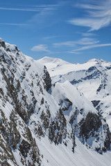 Fototapeta na wymiar Ausblick vom 3029m hohen Kitzsteinhorn auf die Gipfel des Nationalpark Hohe Tauern in Österreich