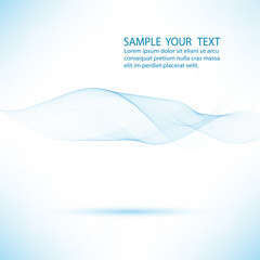Abstract vector background, transparent waved lines for brochure, website design. Blue smoke wave.