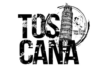 Pisa Tower. Toscana, Italy city design. Hand drawn illustration.
