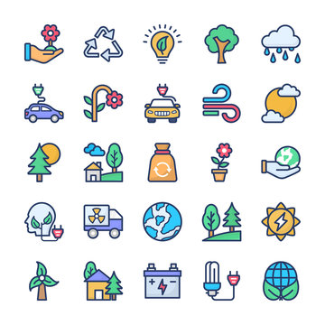 Recycling And Ecology Icons Set