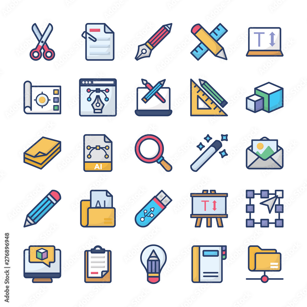 Canvas Prints graphics designing icons set