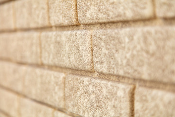 Wall of plastic bricks as an abstract background
