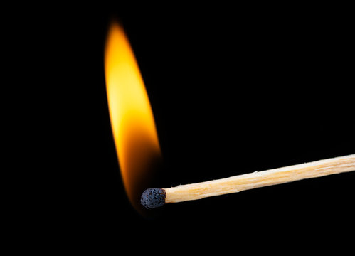 Lighting wooden matches at the moment when it explodes.