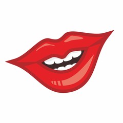 Vector illustrarion icon lips cartoon