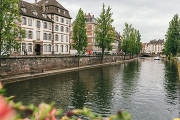 old houses on the water in Strasbourg