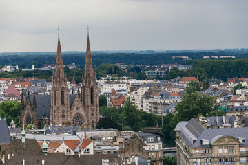 Fototapeta na wymiar ancient cathedral in Strasbourg from afar