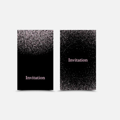 Two template design of invitation with silver sequin.