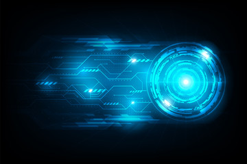Abstract circle connection futuristic with flare light circuit background.Future concept.vector and illustration