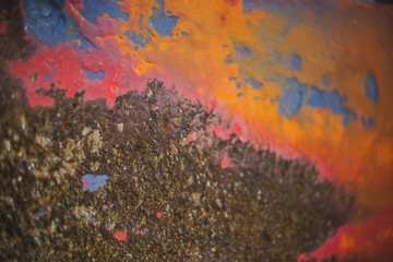 paint covered rusty metal