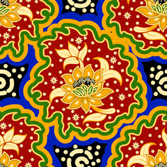 Seamless Batik Pattern.Able to repeat for textile printing