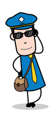 Cool - Retro Postman Cartoon Courier Guy Vector Illustration