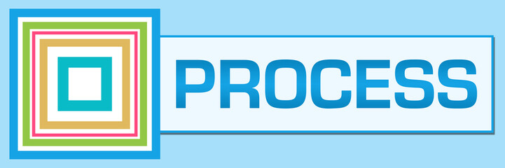 Process Blue Colorful Squares Inside Horizontal 