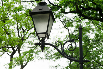 lamp on the street. pillars with lighting.