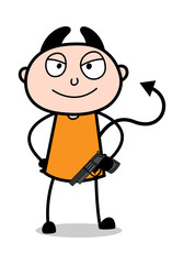Evil Prisoner with Gun - Cartoon thief criminal Guy Vector Illustration