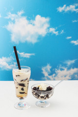 コーヒーゼリー　Summer cold coffee jelly drink