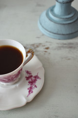 Coffee in vintage porcelain cups
