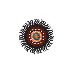 Aboriginal art dots painting icon logo design