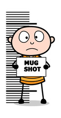 Thief Giving a Mug Shot - Cartoon thief criminal Guy Vector Illustration