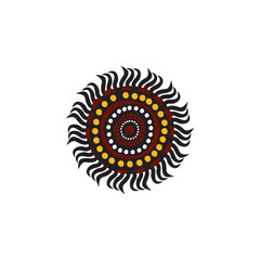 Aboriginal art dots painting icon logo design