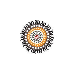 Aboriginal art dots painting icon logo design