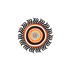 Aboriginal art dots painting icon logo design
