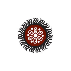 Aboriginal art dots painting icon logo design
