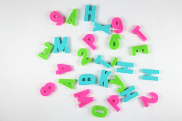 Fototapeta premium colored letters on white background