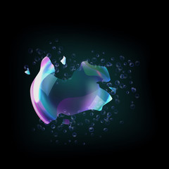 Bursting soap bubbles process stage vector illustration