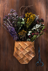 Dried herbs, flowers and berries for herbal tea. Herbal Medicine