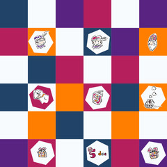 Purple orange white and blue Saint Nicolas wrapping paper