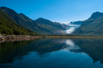 glacier Svartis in the North of Norway
