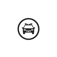 Police car icon on white.