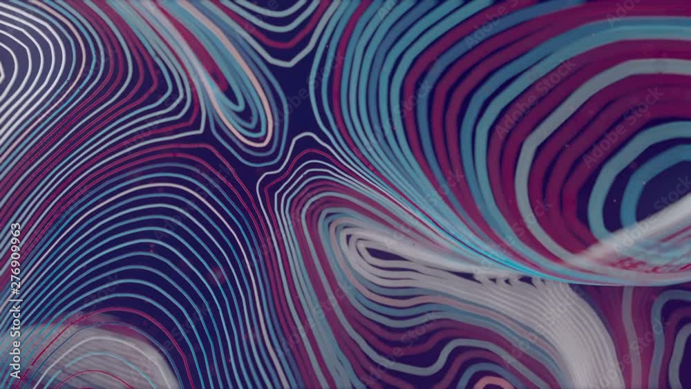 Leinwandbilder colored abstract background with bright particles. deformed wavy wires with motion glowing elements.