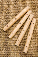 Yut. Korean traditional play.