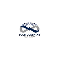 Infinity Home Construction Logo Design Vector