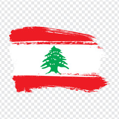 Flag Lebanon from brush strokes.  Flag  Lebanese Republic on  transparent background for your web site design, logo, app, UI. Stock vector. Vector illustration EPS10