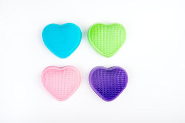 soap on a white background, heart shape